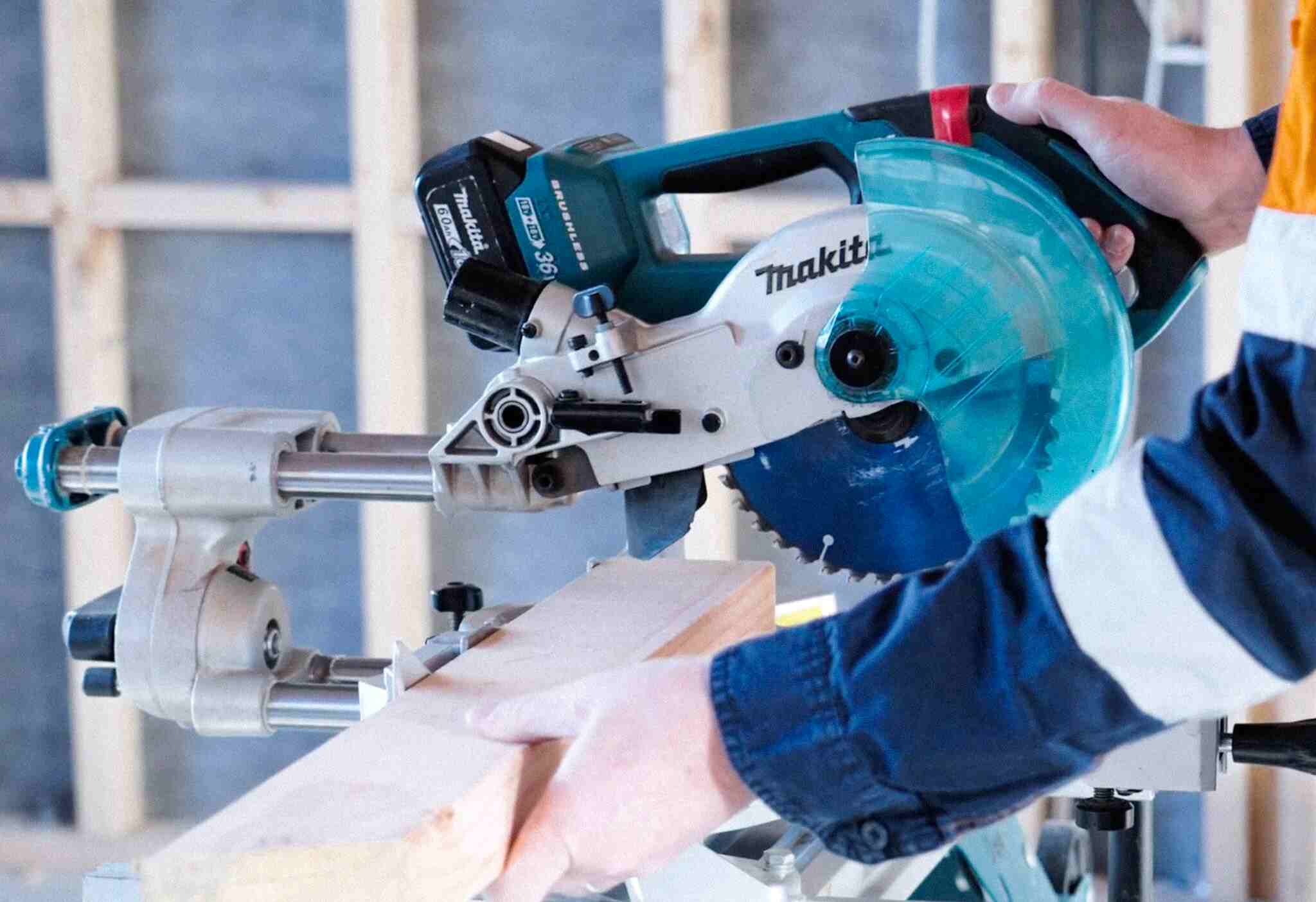 Tradie on a saw